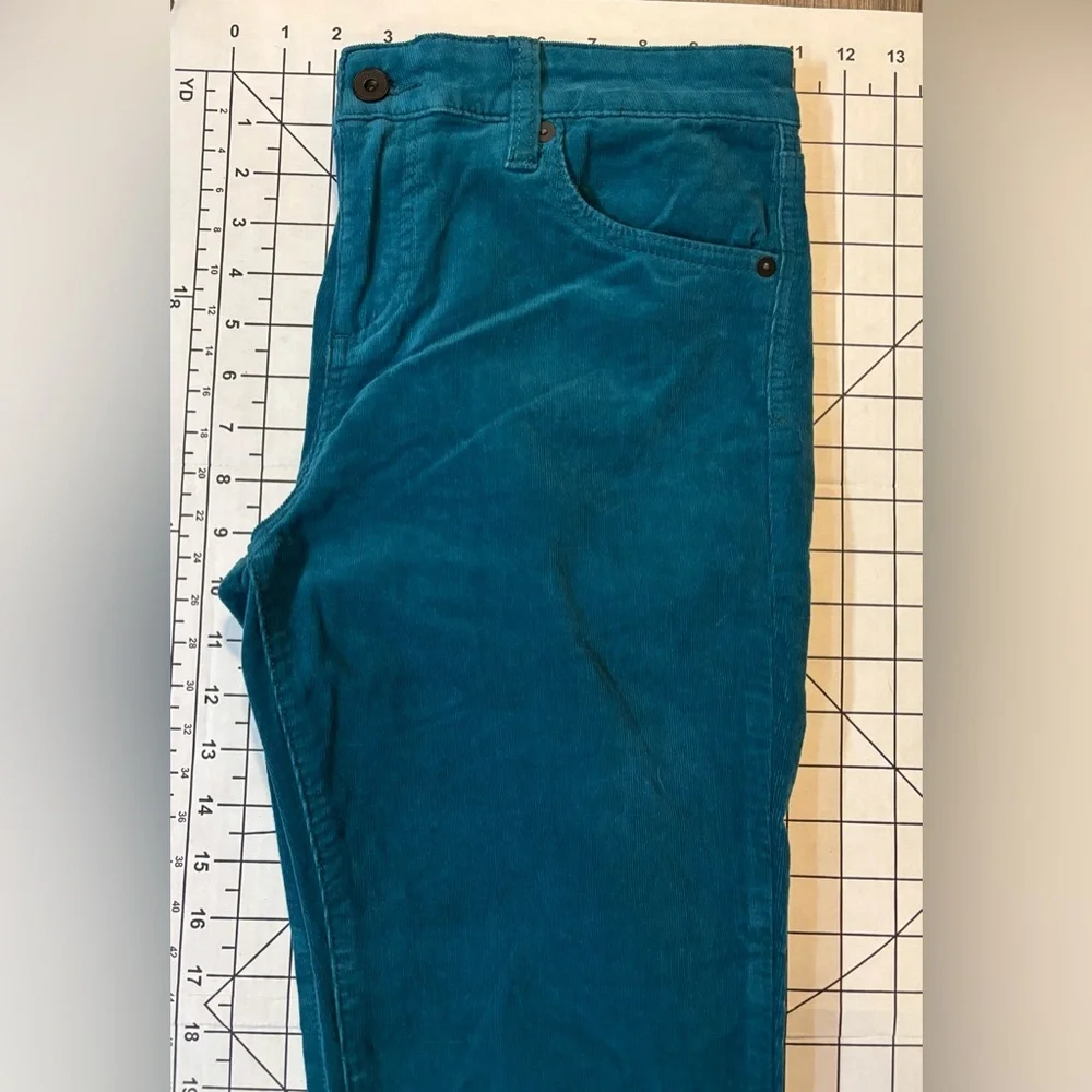 Edyson Women’s Size‎ 30L Teal Hampton Skinny Corduroy Pants